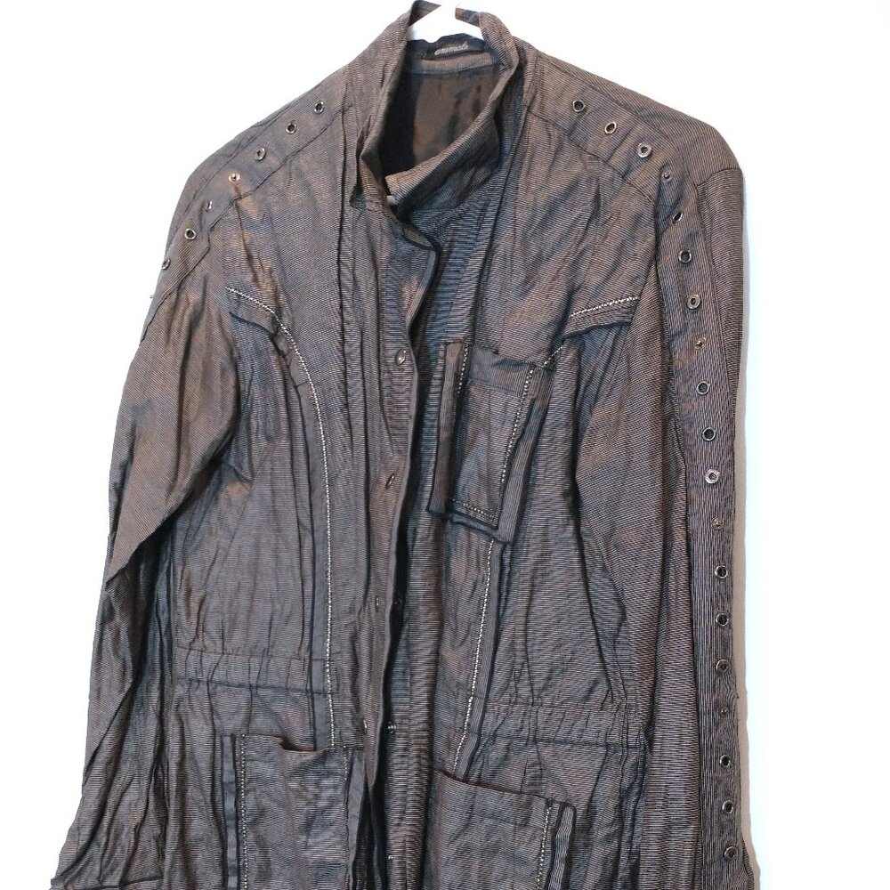 NWOT Animale Contemporary Western Shirt with Rivet Details and Embroidery